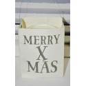 Paper Bag Candle holder quote: "Merry Xmas" 12 x 10 cm
