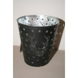 Metal Deer star M black /silver 12 cm