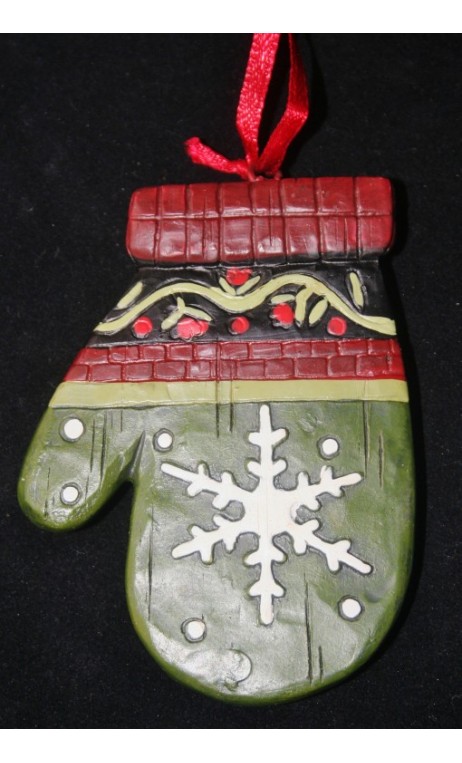handschoen ornament sneewvlok voorzijde